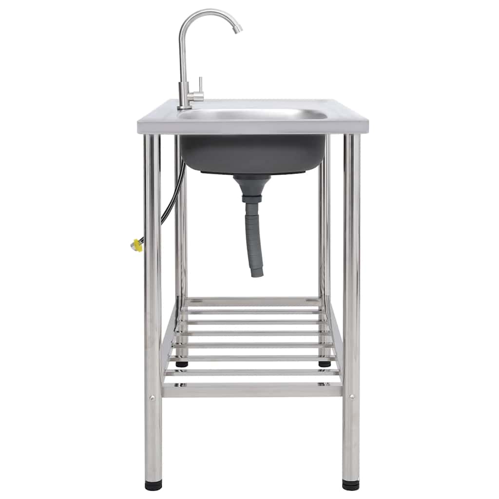 Lavello da Campeggio Vasca Singola con Rubinetto Acciaio Inox | homemem39