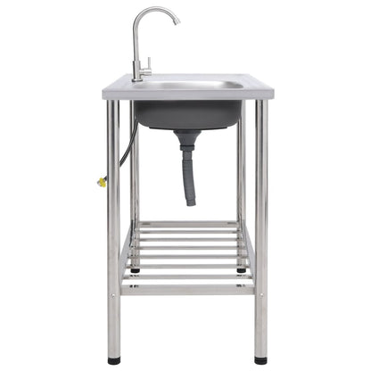 Lavello da Campeggio Vasca Singola con Rubinetto Acciaio Inox - homemem39