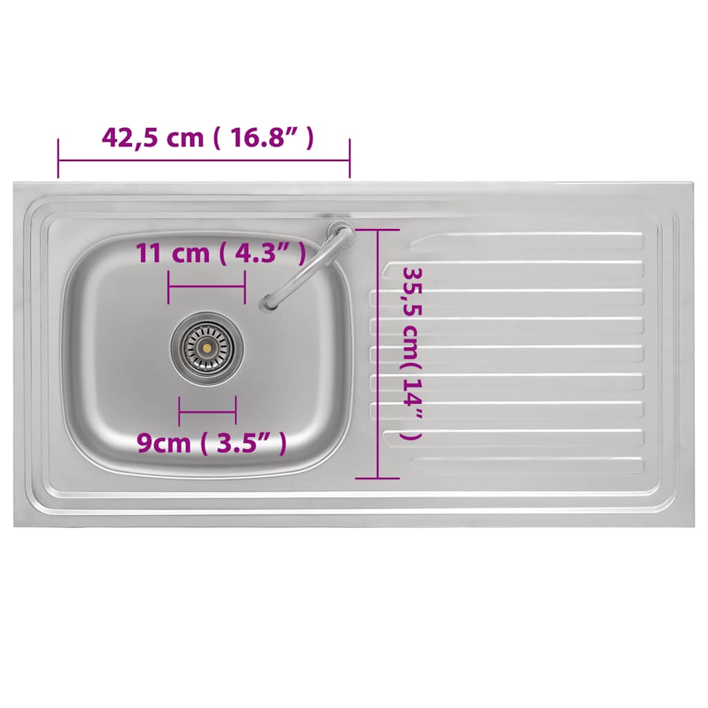 Lavello da Campeggio Vasca Singola con Rubinetto Acciaio Inox | homemem39