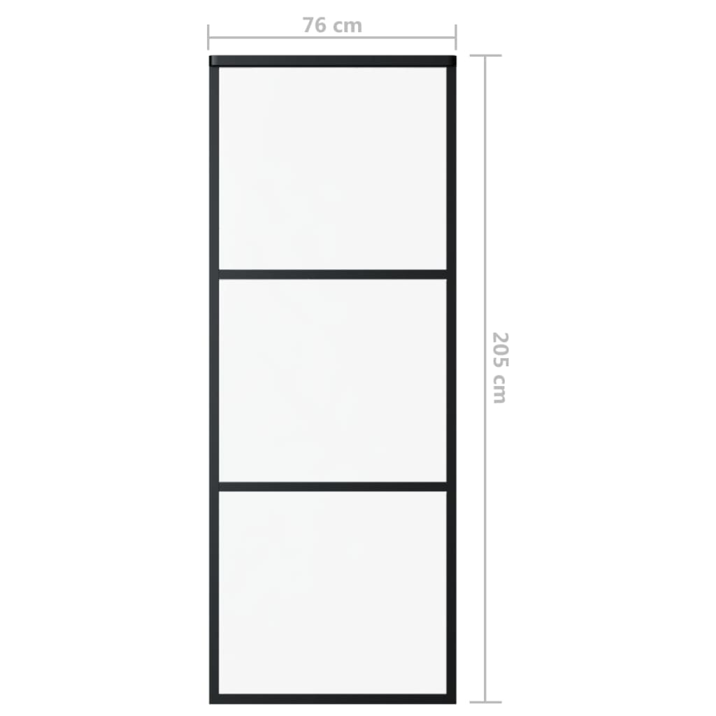 Porta Scorrevole con Kit Montaggio Vetro ESG Alluminio 76x205cm