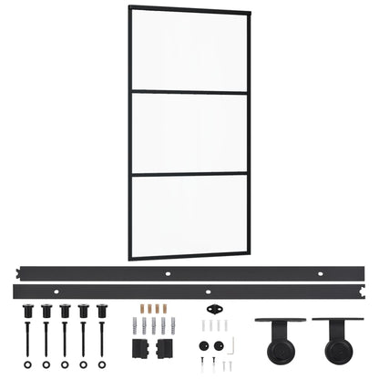 Porta Scorrevole e Kit Montaggio Vetro ESG Alluminio 102x205cm