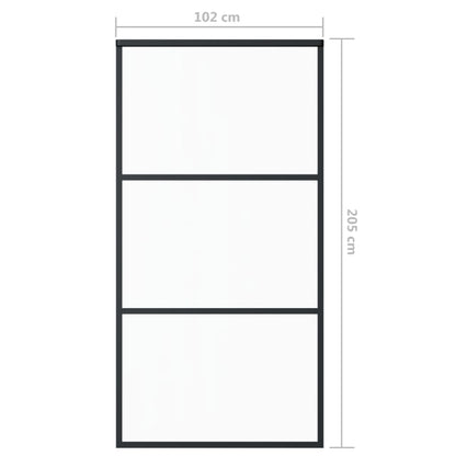 Porta Scorrevole e Kit Montaggio Vetro ESG Alluminio 102x205cm