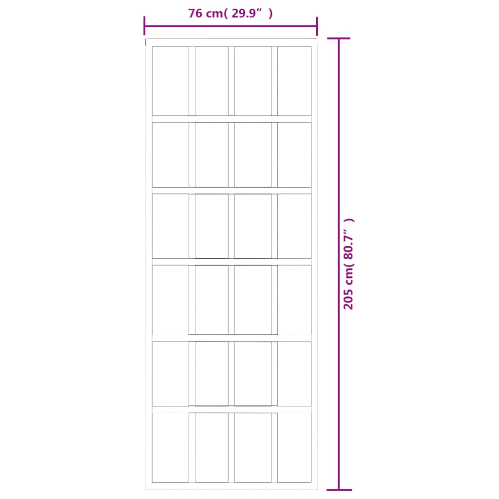 Porta Scorrevole con Kit Montaggio Vetro ESG Alluminio 76x205cm