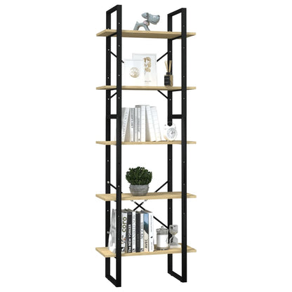 Libreria a 5 Ripiani 60x30x175 cm in Legno Massello di Pino