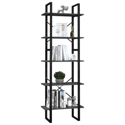 Libreria a 5 Ripiani Grigia 60x30x175 cm in Legno di Pino | homemem39