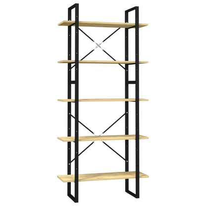 Libreria a 5 Ripiani 80x30x175 cm in Legno Massello di Pino | homemem39