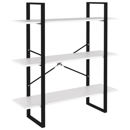 Libreria a 5 Ripiani Bianca 100x30x175 cm in Legno Multistrato