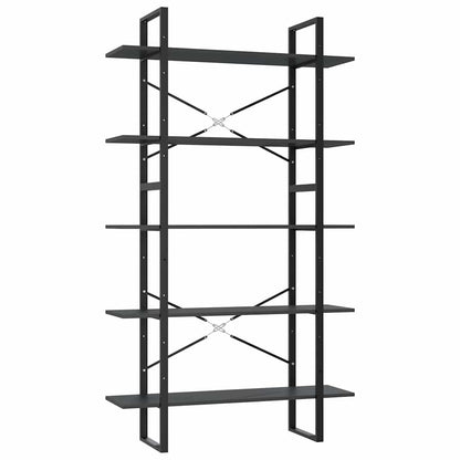 Libreria a 5 Ripiani Grigia 100x30x175 cm in Legno Multistrato