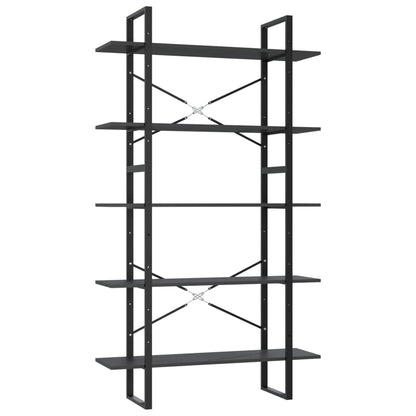 Libreria a 5 Ripiani Grigia 100x30x175 cm in Legno Multistrato