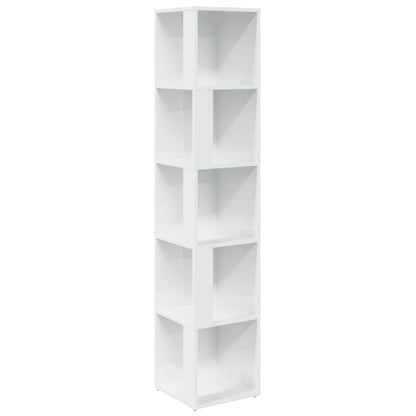 Armadio Angolare Bianco Lucido 33x33x164,5 cm in Truciolato