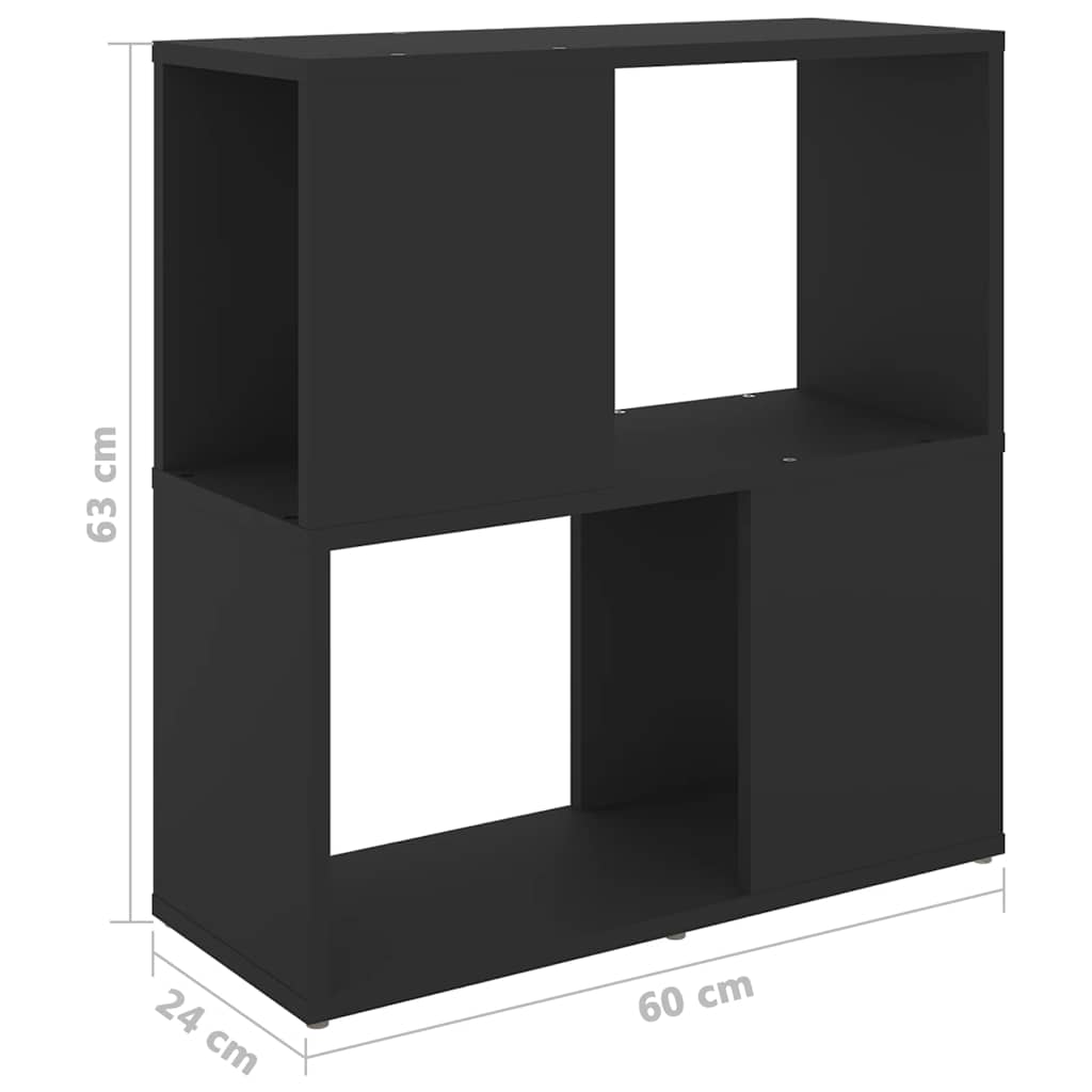 Libreria Nera 60x24x63 cm in Truciolato | homemem39