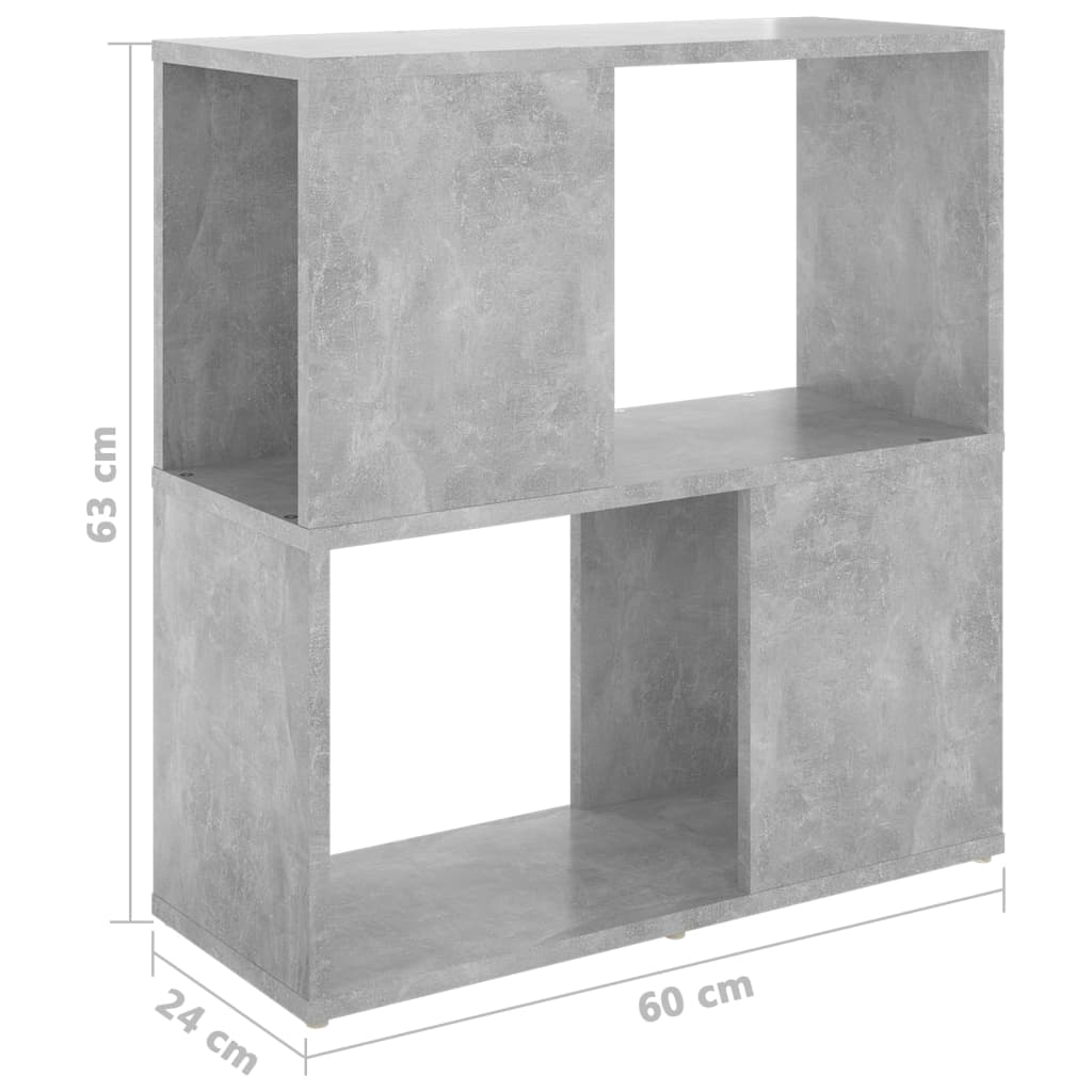 Libreria Grigio Cemento 60x24x63 cm in Truciolato | homemem39