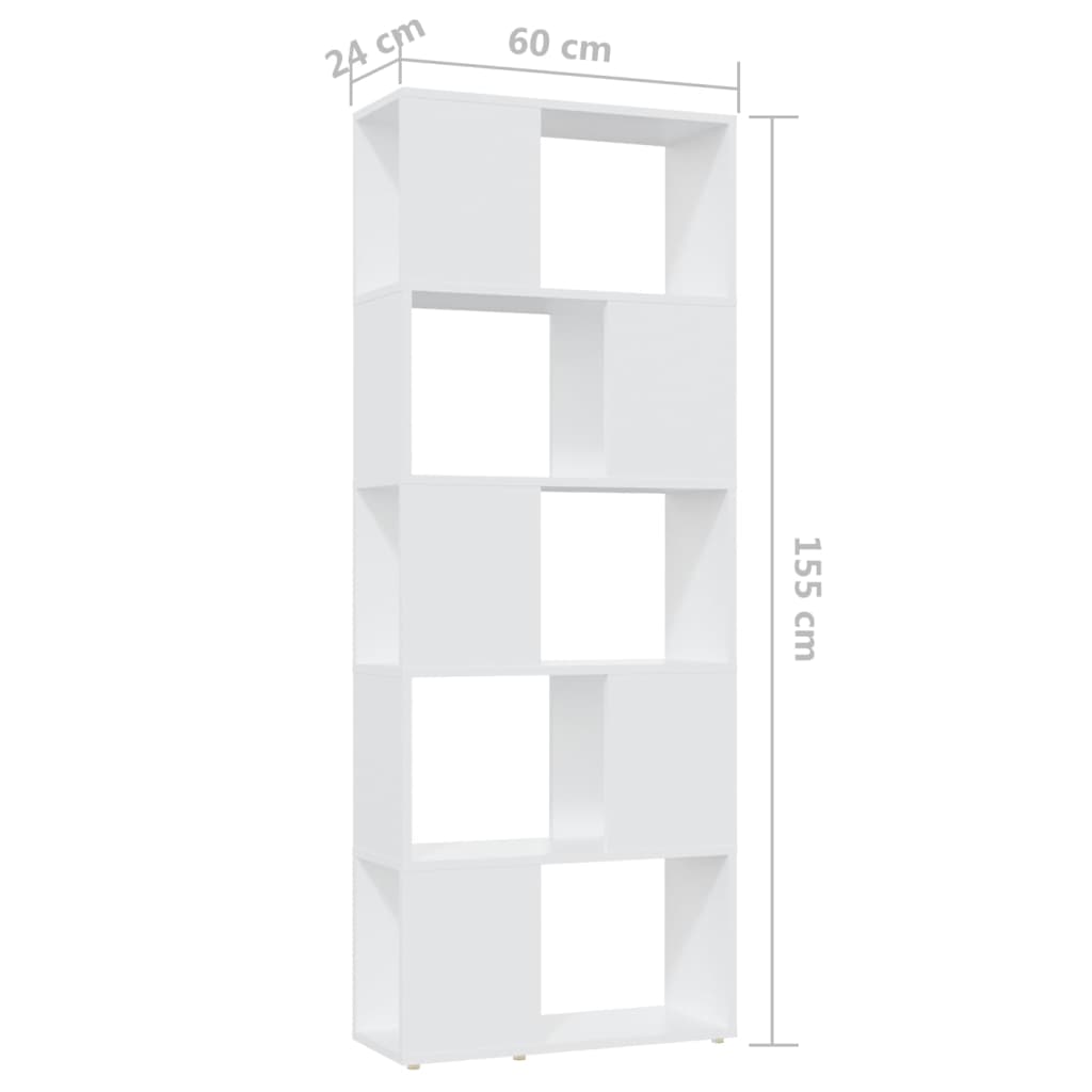 Libreria/Divisorio Bianco 60x24x155 cm in Truciolato | homemem39