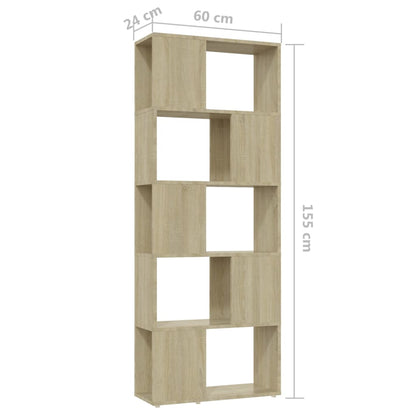 Libreria/Divisorio Rovere Sonoma 60x24x155 cm | homemem39