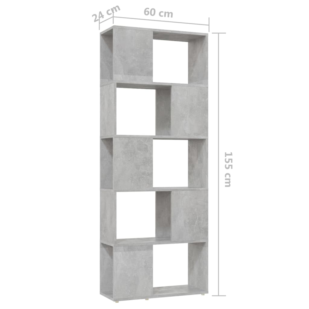 Libreria/Divisorio Grigio Cemento 60x24x155 cm | homemem39