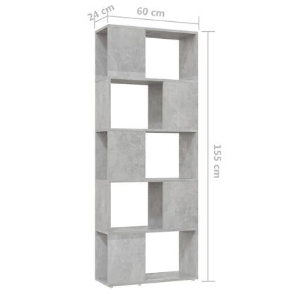 Libreria/Divisorio Grigio Cemento 60x24x155 cm | homemem39