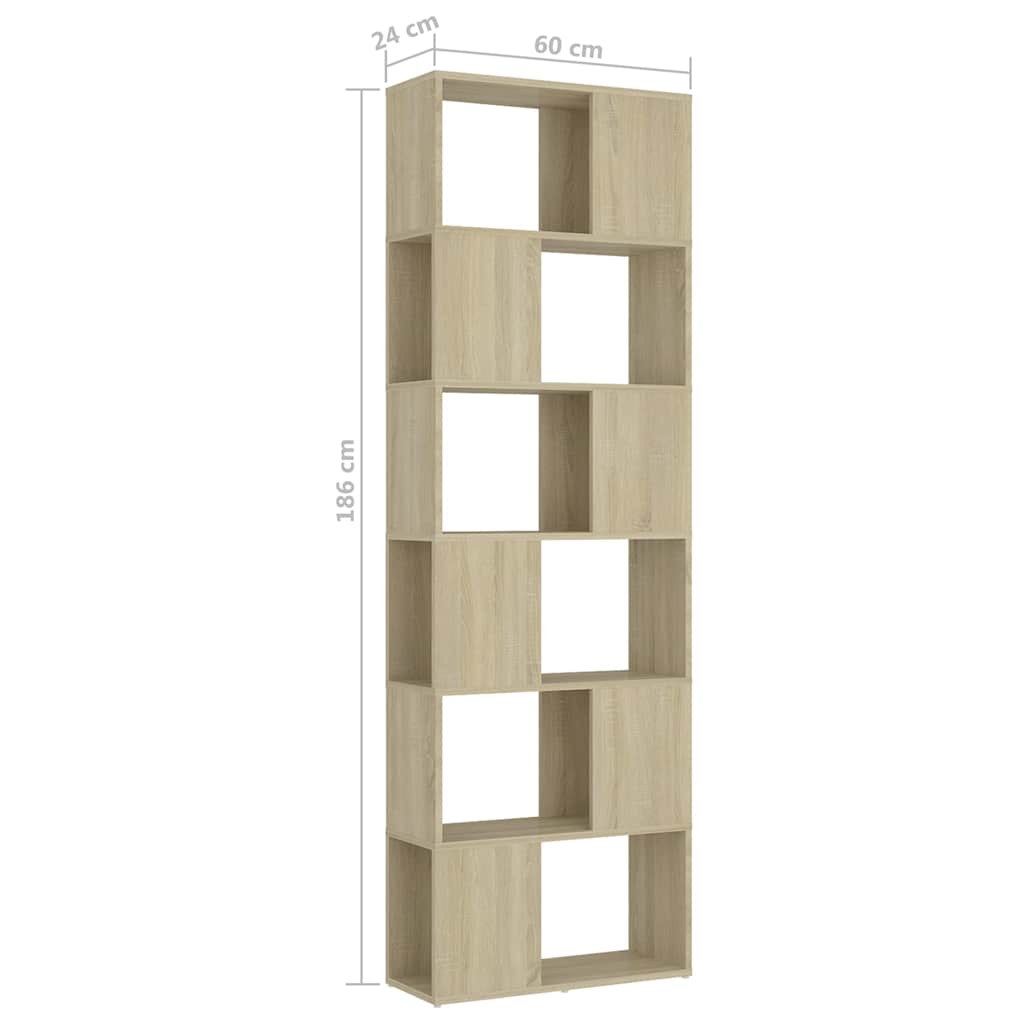 Libreria/Divisorio Rovere Sonoma 60x24x186 cm in Truciolato