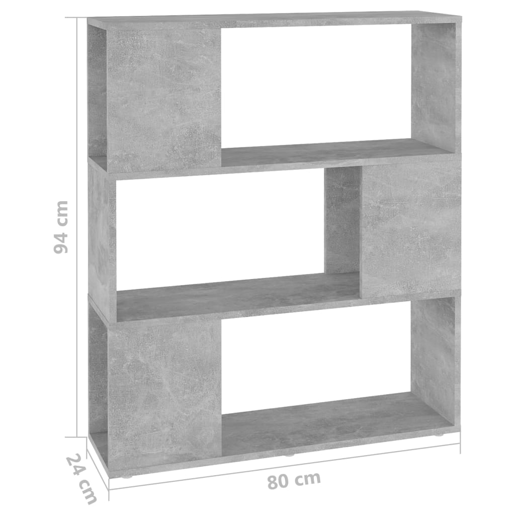 Libreria/Divisorio Grigio Cemento 80x24x94 cm in Truciolato | homemem39
