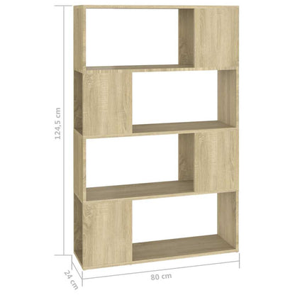 Libreria/Divisorio Rovere Sonoma 80x24x124,5 cm in Truciolato