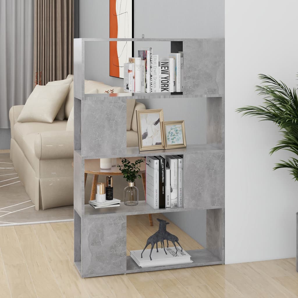 Libreria/Divisorio Grigio Cemento 80x24x124,5 cm in Truciolato | homemem39