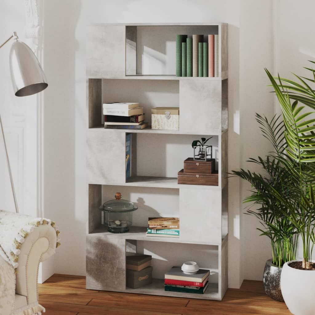Libreria/Divisorio Grigio Cemento 80x24x155 cm in Truciolato | homemem39