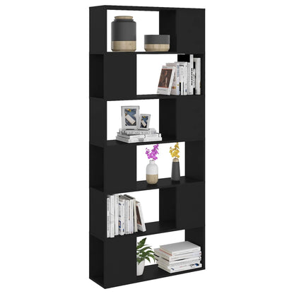 Libreria/Divisorio Nero 80x24x186 cm in Truciolato | homemem39