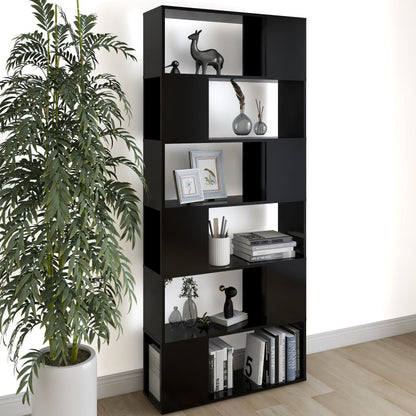 Libreria/Divisorio Nero 80x24x186 cm in Truciolato | homemem39