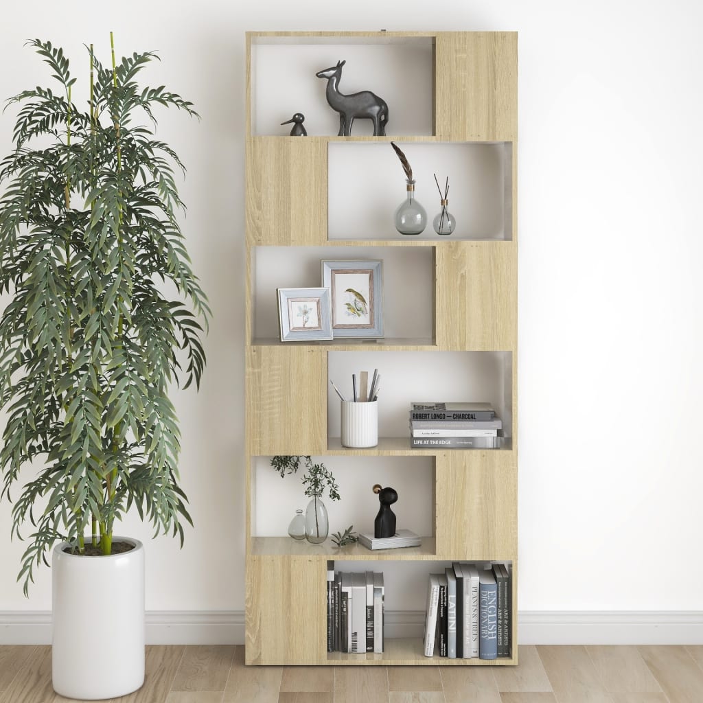 Libreria/Divisorio Rovere Sonoma 80x24x186 cm in Truciolato | homemem39