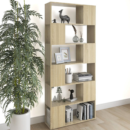Libreria/Divisorio Rovere Sonoma 80x24x186 cm in Truciolato | homemem39