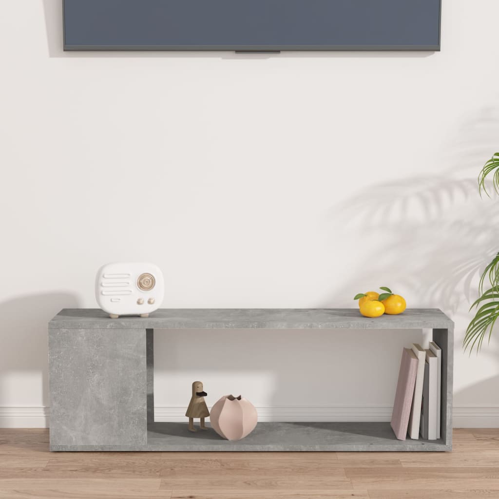 Mobile TV Grigio Cemento 100x24x32 cm in Truciolato