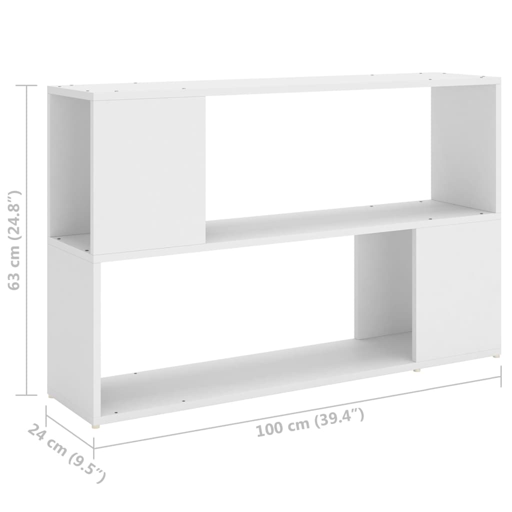 Libreria Bianca 100x24x63 cm in Legno Multistrato - homemem39