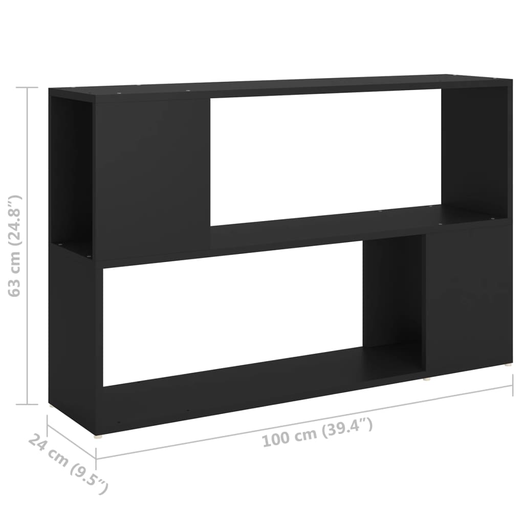 Libreria Nera 100x24x63 cm in Truciolato - homemem39