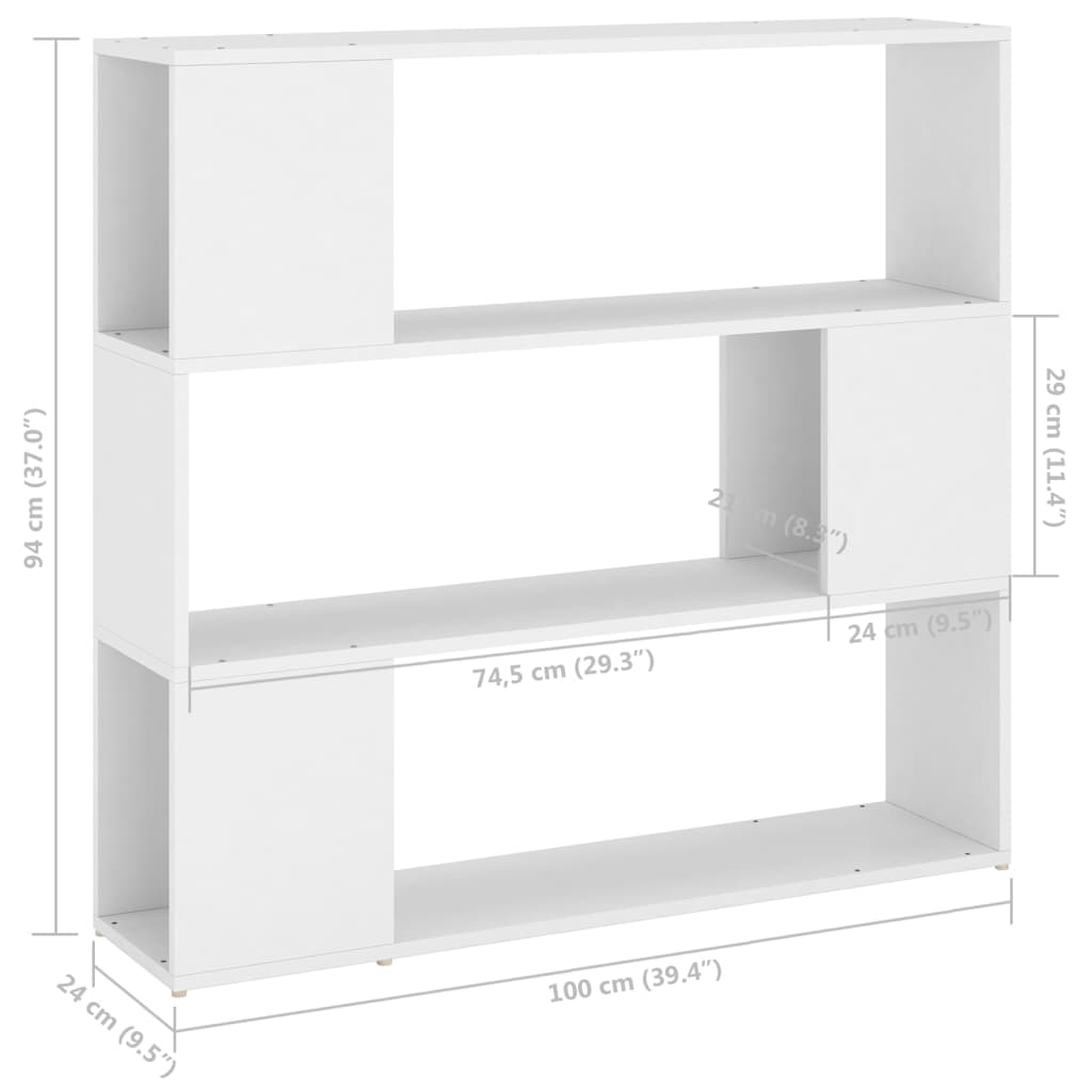 Libreria/Divisorio Bianco 100x24x94 cm | homemem39