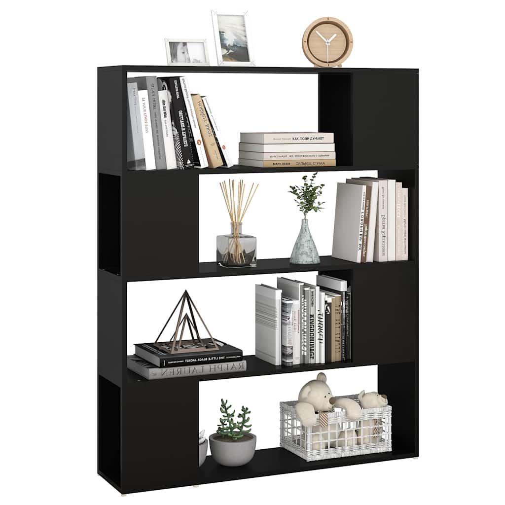 Libreria/Divisorio Nero 100x24x124 cm