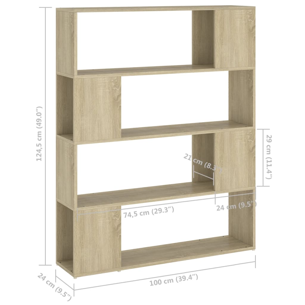 Libreria/Divisorio Rovere Sonoma 100x24x124 cm | homemem39