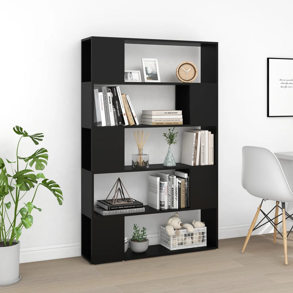 Libreria/Divisorio Nero 100x24x155 cm in Truciolato