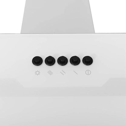 Cappa a Parete 60 cm in Acciaio e Vetro Temperato Bianco - homemem39