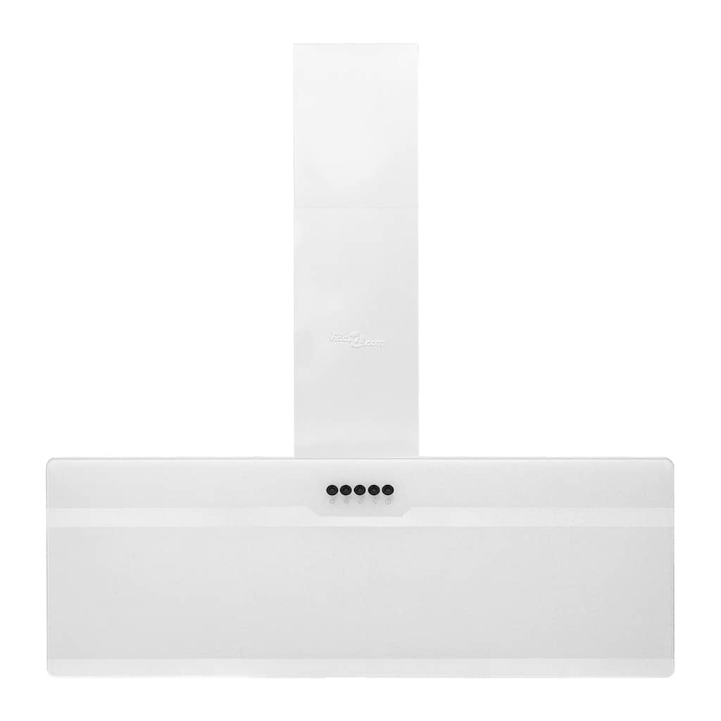 Cappa a Parete 90 cm in Acciaio e Vetro Temperato Bianco - homemem39