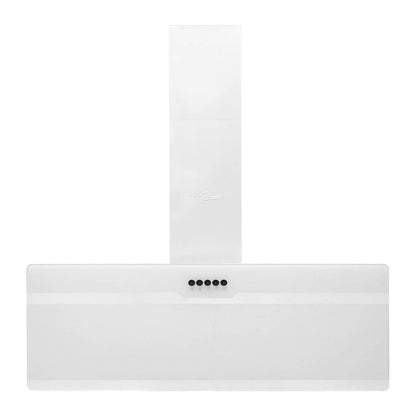 Cappa a Parete 90 cm in Acciaio e Vetro Temperato Bianco - homemem39