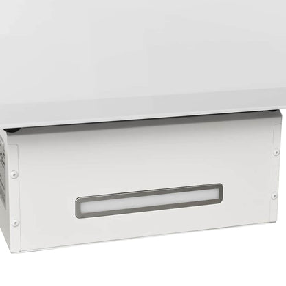 Cappa a Parete 90 cm in Acciaio e Vetro Temperato Bianco - homemem39