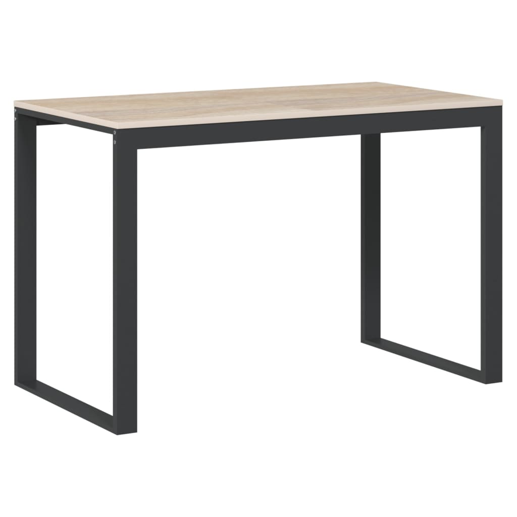 Scrivania Computer Nera e Rovere 110x60x73 cm Legno Multistrato - homemem39