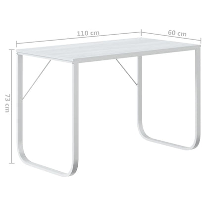 Scrivania per Computer Bianca 110x60x73 cm in Legno Multistrato - homemem39