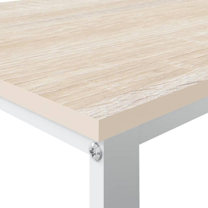 Scrivania Computer Bianca e Rovere 110x60x73 Legno Multistrato | homemem39
