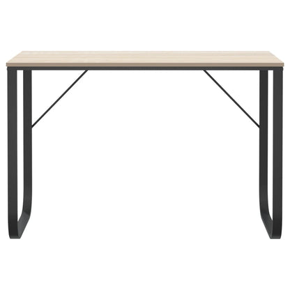 Scrivania Computer Nera e Rovere 110x60x73 cm Legno Multistrato - homemem39