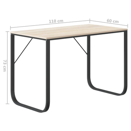 Scrivania Computer Nera e Rovere 110x60x73 cm Legno Multistrato - homemem39