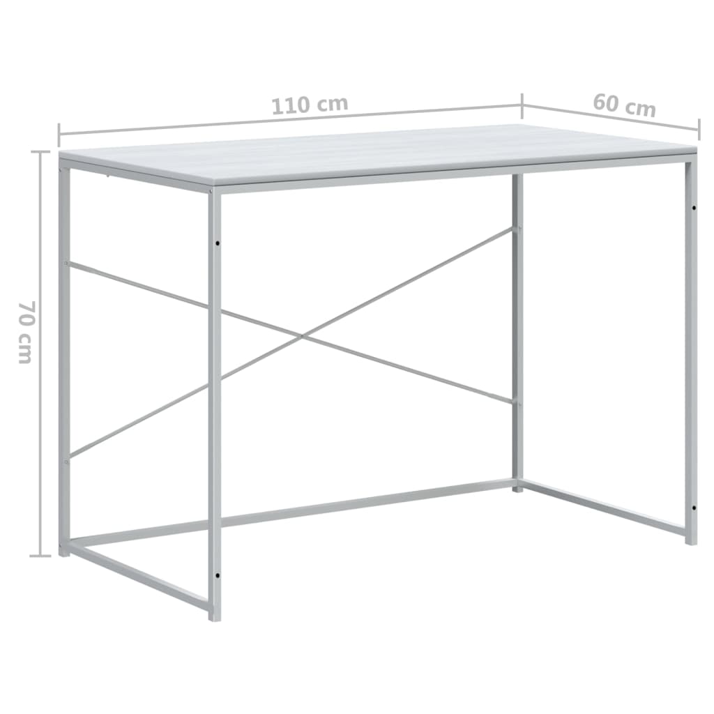 Scrivania per Computer Bianca 110x60x70 cm in Truciolato | homemem39