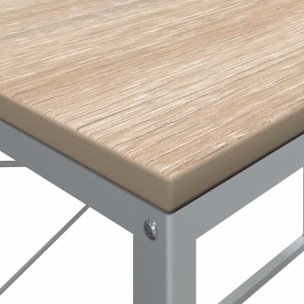 Scrivania Computer Bianca e Rovere 110x60x70 Legno Multistrato | homemem39