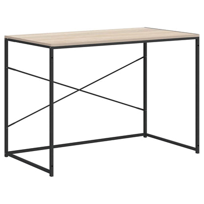 Scrivania Computer Nera e Rovere 110x60x70cm Legno Multistrato | homemem39
