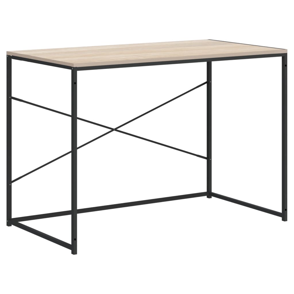 Scrivania Computer Nera e Rovere 110x60x70cm Legno Multistrato - homemem39