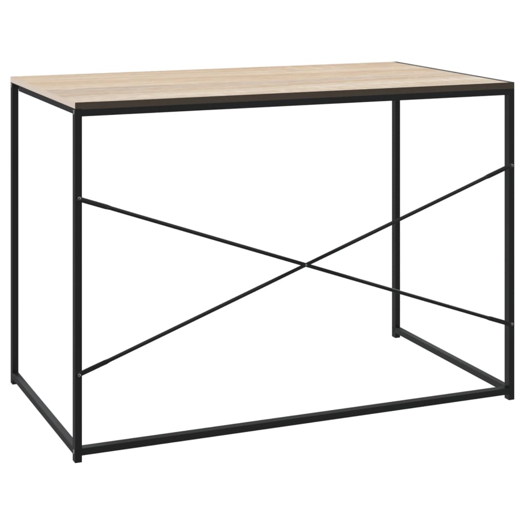 Scrivania Computer Nera e Rovere 110x60x70cm Legno Multistrato - homemem39